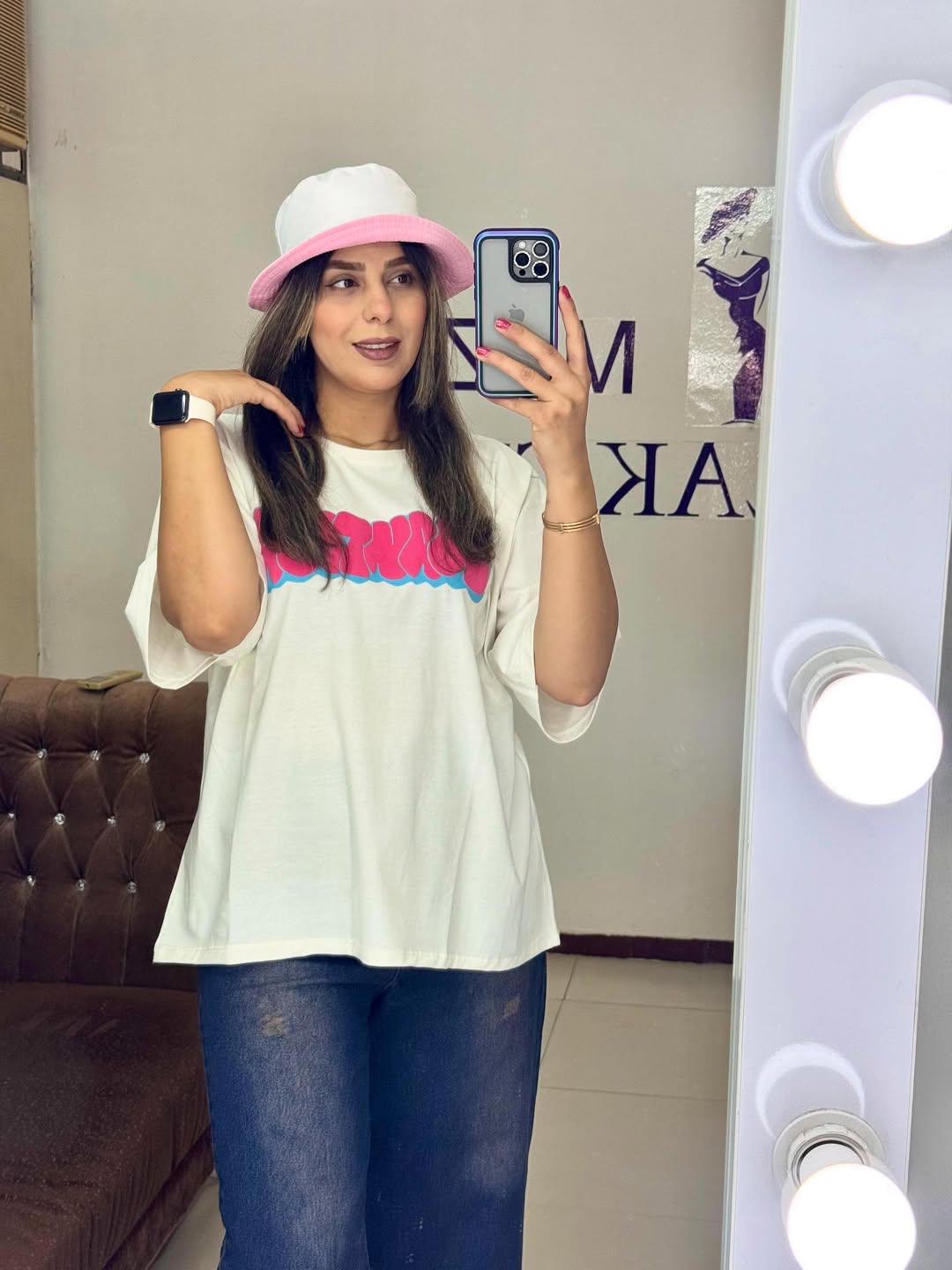 تیشرت باکسی قواره دار همراه با رنگبندی نخ پنبه