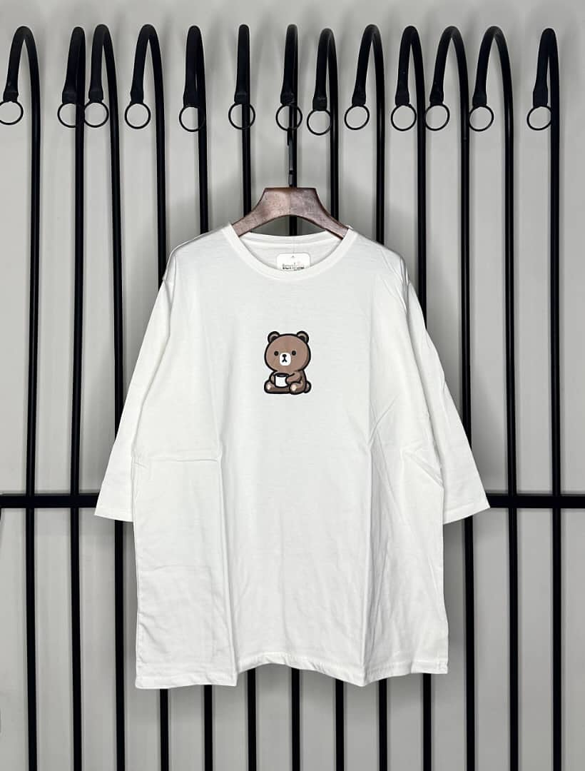 تیشرت تدی آستین سه ربع نخ پنبه فری ازسایز ۳۶ تا۵۲