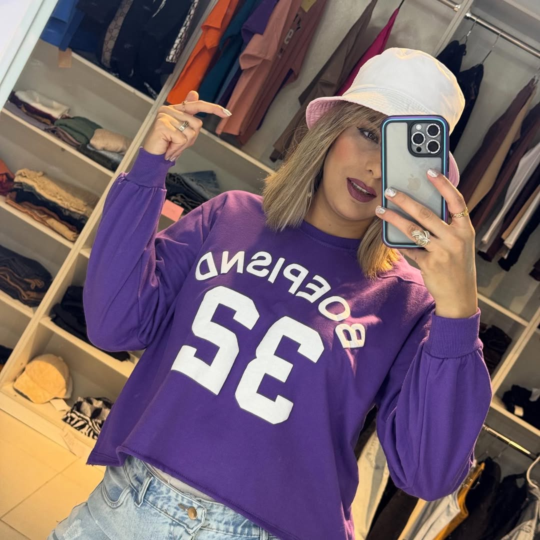 دورس  استین بلند کراپ نخ پنبه نرم فری سایز ۳۶ تا ۵۲